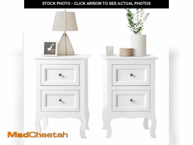 Lot 74-13817411 - UBesGoo Set of 2 Nightstand, Side Table Night Table,White - UNUSED