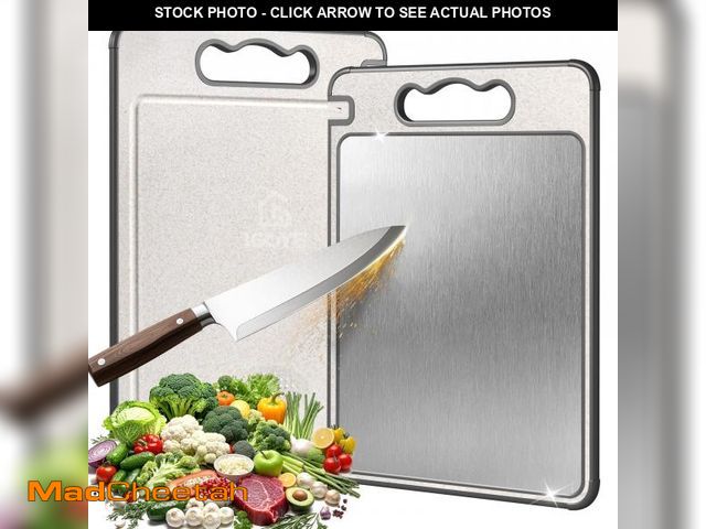 Lot 74-11557723 - Titanium Cutting Board, Double Sided Chopping Board for Kitchen, Non Toxic Non Slip Cutting Board, J...