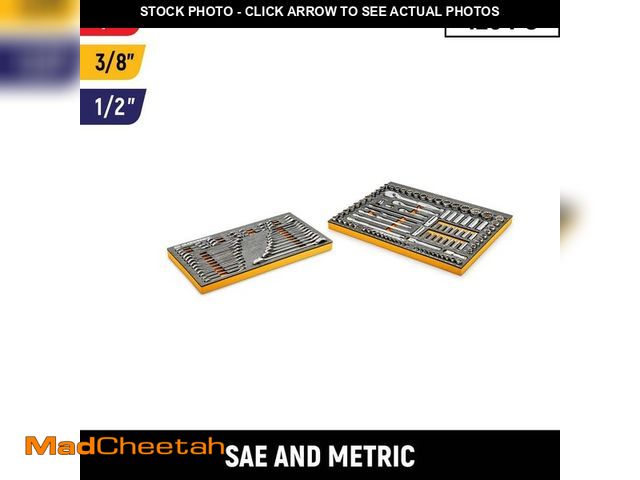 Lot 74-14394335 - GEARWRENCH 120XP 1/4 in., 3/8 in. and 1/2 in. Drive Mechanics Tool Set with EVA Storage (126-Pieces)...