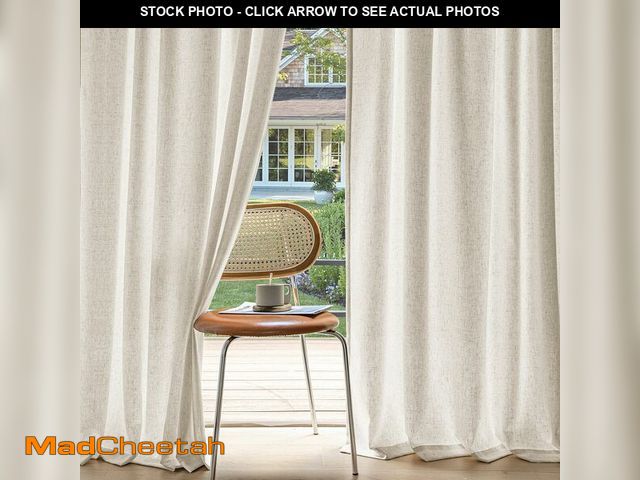 Lot 74-12703696 - MIULEE Non-See-Through Privacy Linen Curtains 2 Panels, Light Filtering Window Curtains Farnhouse Te...