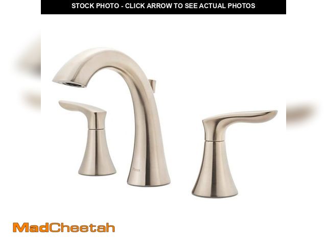 Lot 74-14074312 - Pfister Weller 8 in Widespread Double Handle Bathroom Faucet in Brushed Nickel Drain Kit Included - ...