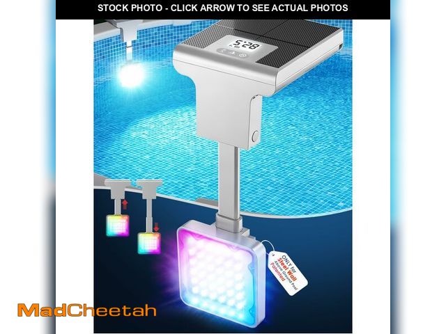 Lot 74-14050008 - LightHacker Solar Pool Light for Steel Wall Above Ground Pool Light,Submersible Pool Light with LCD ...