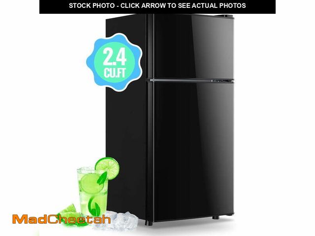 Lot 74-14609041 - DEMULLER 2.4 Cu.ft Mini Refrigerator Small Fridge with Freezer Double Door Fridge Black New - UNUSED