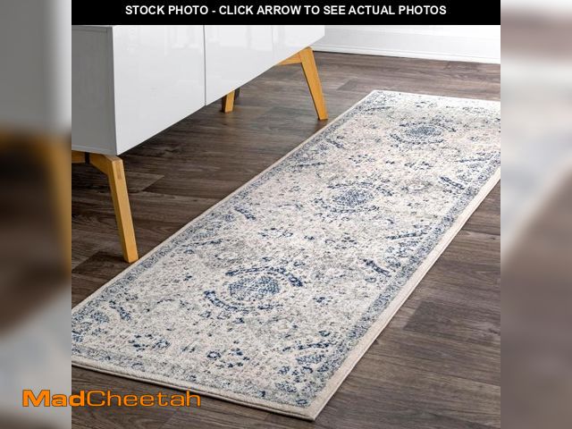 Lot 74-12366226 - nuLOOM Minta Vintage Transitional Area Rug - 2'6" x 10' Runner Rug Transitional Blue/Off-White Rugs ...