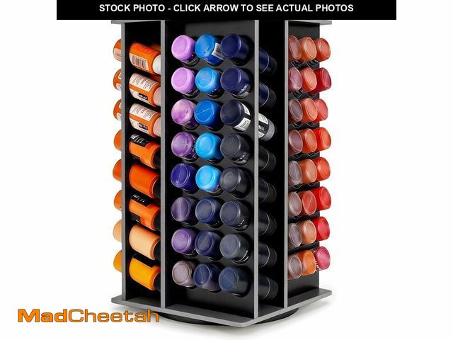 Lot 74-13716571 - Krafetto Rotating 96 Holes Acrylic Paint Holder Organizer Rack, Craft 2oz Paint Bottle Storage, Larg...