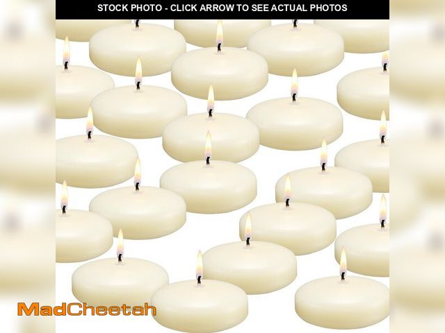 Lot 74-12716316 - qinxiang 36 Pack Floating Candles, 3Ã¢â¬Â Ivory Unscented Dripless Wax Burning Candles, for Cylind...