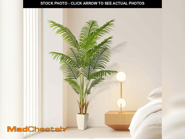 Lot 74-12669685 - Alupssuc 5ft Artificial Palm Tree, Pre Potted Faux Greenry Tree for Home Decor Indoor Outdoor, Tall ...