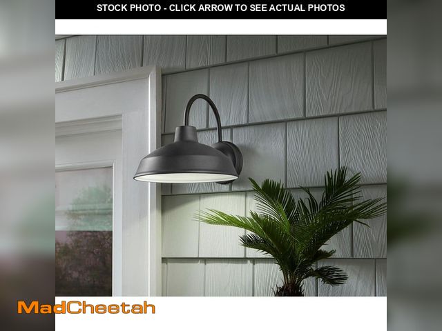 Lot 74-14448924 - Hampton Bay 10 in. Bronze Integrated LED Barn Light Hardwired Outdoor Wall Light Lantern Sconce - UN...