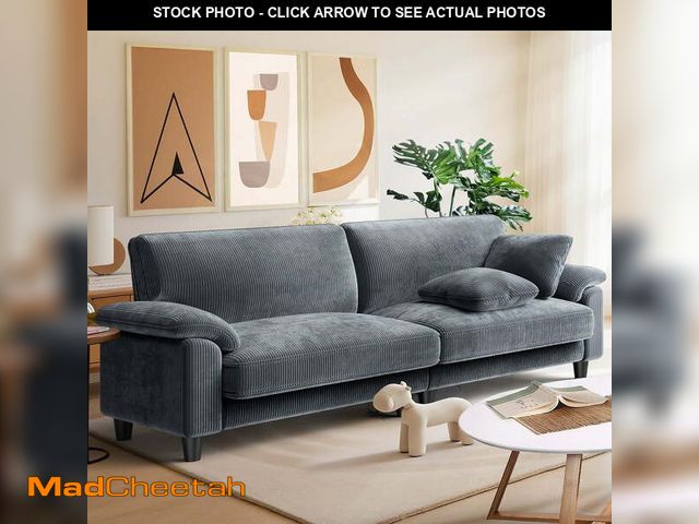 Lot 74-14608501 - Patbrela 83" Corduroy Sofa, Loveseat Sofa with Extra Deep Seat Couches, Comfy Upholstered Couch for ...