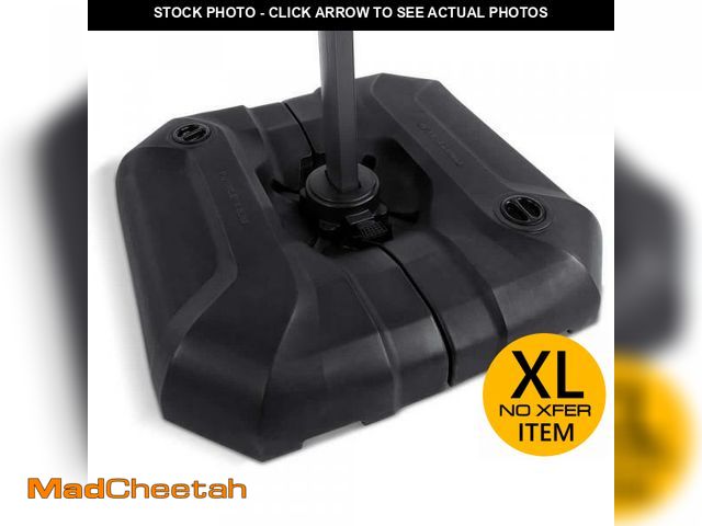 Lot 74-12430489 - PURPLE LEAF Square Patio Umbrella Base Water and Sand Filled in Black - UNUSED