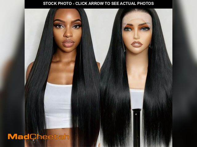 Lot 74-12968118 - 13x4 HD Lace Front Wigs Human Hair Straight Wigs for Black Women - 220% Density, Pre-Plucked Natural...