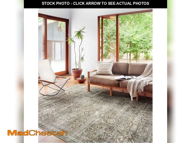 Lot 74-12784712 - Loloi Layla Collection LAY-13 Antique/Moss 9'-0" x 12'-0" .13" Thick Area Rug, Soft, Durable, Vintag...