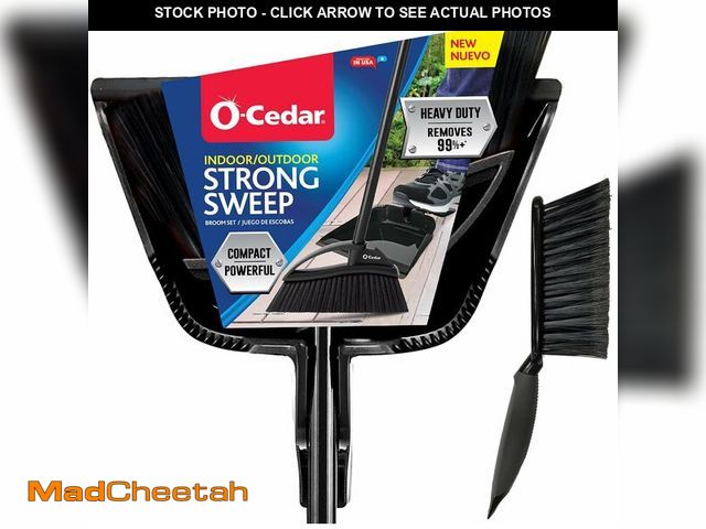 Lot 74-13041625 - O-Cedar Indoor &amp; Outdoor Strong Sweep Broom &amp; Brush Bundle | Heavy Duty Bristles Remove 99% ...