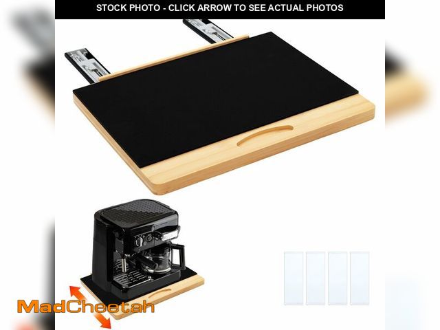 Lot 74-13572129 - MinBoo Bamboo Appliance Slider,Sliding Tray for Coffee Maker, Kitchen Countertop Appliance Rolling T...