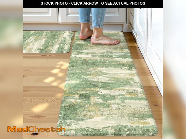 Lot 74-14046374 - Collive Kitchen Mats Cushioned Anti Fatigue, Modern Abstract Non Slip Kitchen Floor Mat Waterproof G...