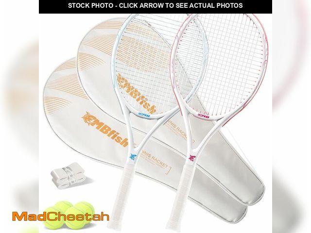 Lot 74-13659543 - (MISSING 2 OVER GRIPS) MBFISH Tennis Racket - Super Value Set with Pre-Strung, 27'' Tennis Racquet f...