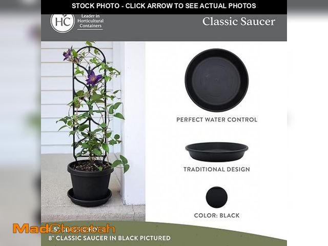 Lot 74-12138071 - The HC Companies Flower Pot Saucers - Plastic Plant Saucer for Outdoors &amp; Indoors - Traditional ...
