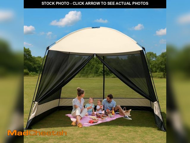 Lot 74-12143655 - Screen House Room, GVDV 11x11 Ft Mesh Net Screen Tent Canopy, Easy Setup &amp; Waterproof &amp; Suns...