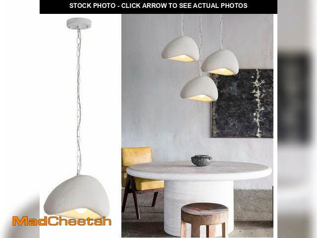 Lot 74-12866564 - GLUNEX Japanese Wabi Sabi Pendant Light 11.81" White Modern Lighting Fixture Island Chandelier Light...