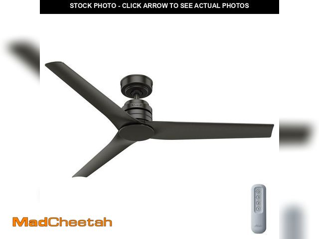 Lot 74-12557425 - *SCRATCHED* Hunter Nocturnal 52 in. Indoor/Outdoor Noble Bronze Propeller Ceiling Fan with Remote In...