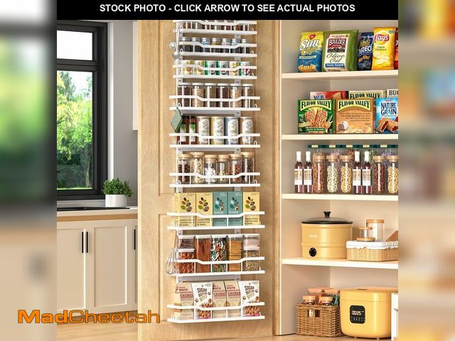 Lot 74-12606264 - Over The Door Pantry Organizer, 9-Tier Over The Door Organizer with Adjustable Baskets, Metal Hangin...
