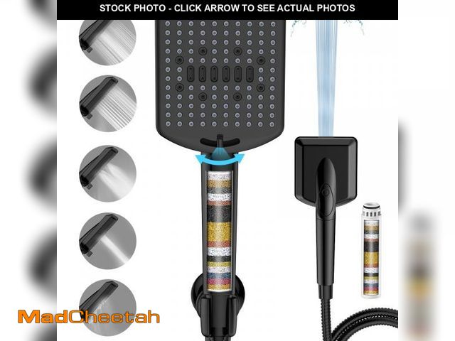 Lot 74-12437262 - Homlord Filtered Shower Head with Handheld Matte Black - High Pressure 6 Modes, 120 Anti-clog Nozzle...