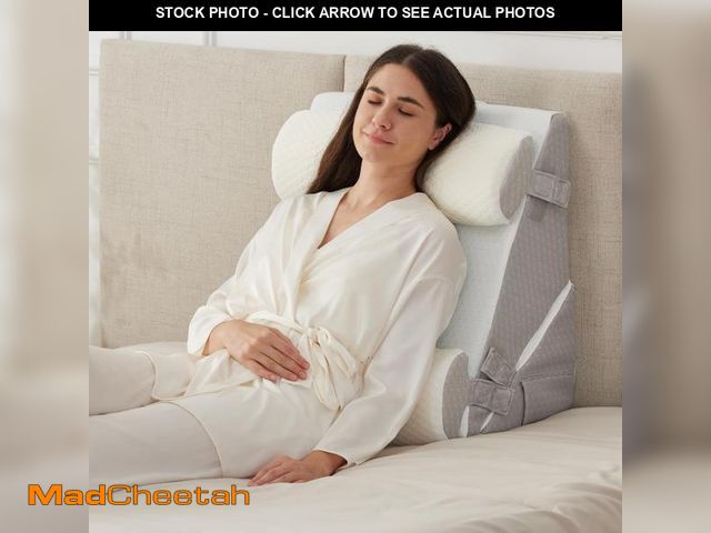 Lot 74-12441841 - Ruqmuis 4PCS Wedge Pillow Set for After Surgery, Wedge Pillow Headboard, Adjustable 9&amp;12 Inch Sl...
