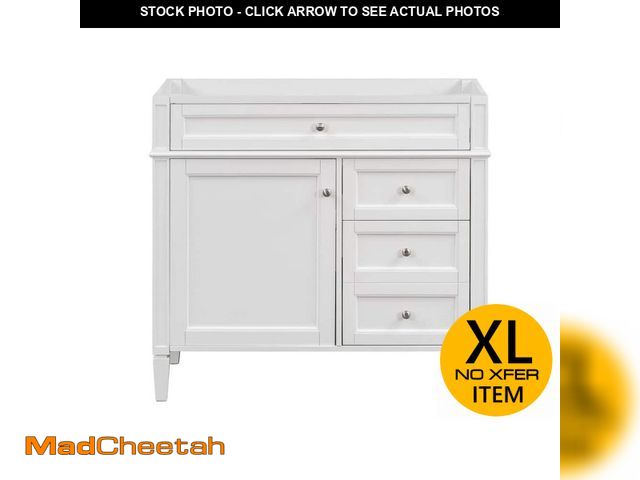 Lot 74-12931964 - Virubi 36 in. Solid Wood Frame Bath Vanity Cabinet without Top in White with 2 Drawers and a Tip-out...