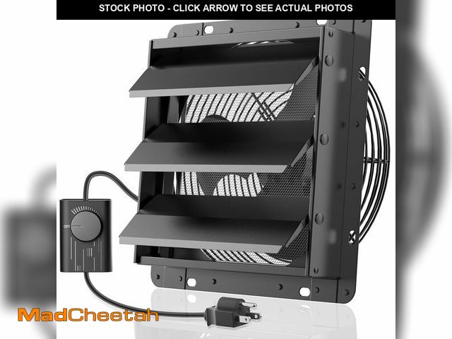 Lot 74-12712774 - HG Power Upgraded 10 Inch Shutter Exhaust Fan with Speed Controller, 647CFM High-Speed Vent Fan with...