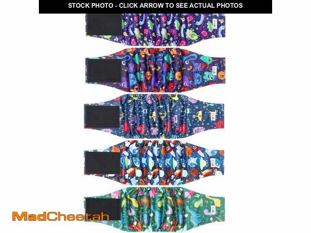 Lot 74-12968671 - 5 Pack Dog Diapers Male Reusable, Premium Belly Bands for Dogs, High Absorbing Male Dog Pee Wraps fo...