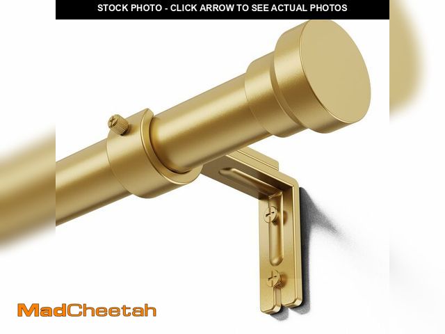 Lot 74-13632118 - YaFex Curtain Rods 32-58 Inch, Heavy Duty 1 Inch Adjustable Curtain Rod for Windows, Gold Short Wind...