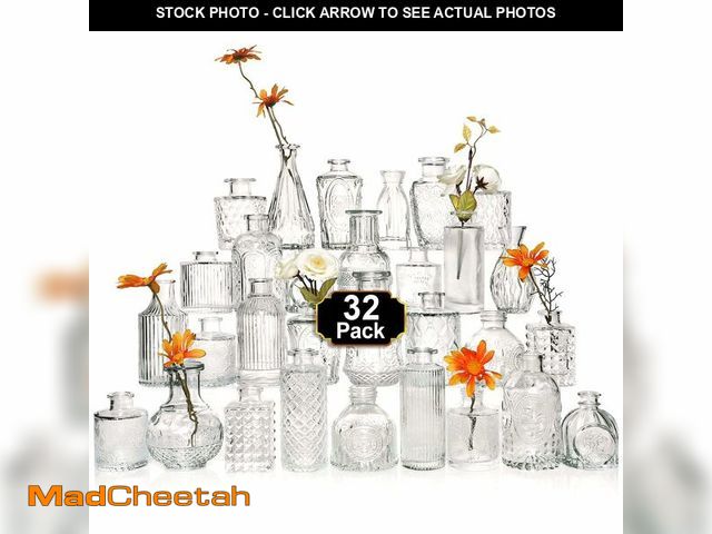 Lot 74-14264586 - Arme Glass Bud Vase Set of 32 PcsÃ¯Â¼ÅSmall Glass Vases for FlowersÃ¯Â¼ÅClear Bud Vases in BulkÃ¯Â...