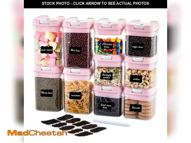 Lot 74-14386261 - U-QE Airtight Food Storage Container Set-10 Piece BPA Free Clear Plastic Cereal Canisters with Easy ...