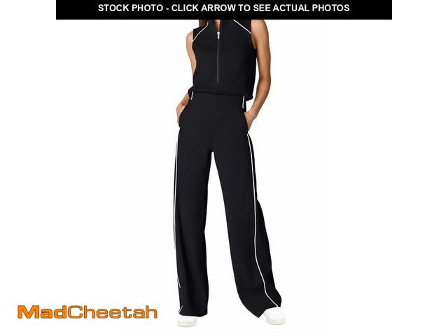 Lot 74-12458936 - SENSERISE Womens Summer Jumpsuits Dressy Casual Sleeveless Mock Neck Top Wide Leg Pants Romper with ...