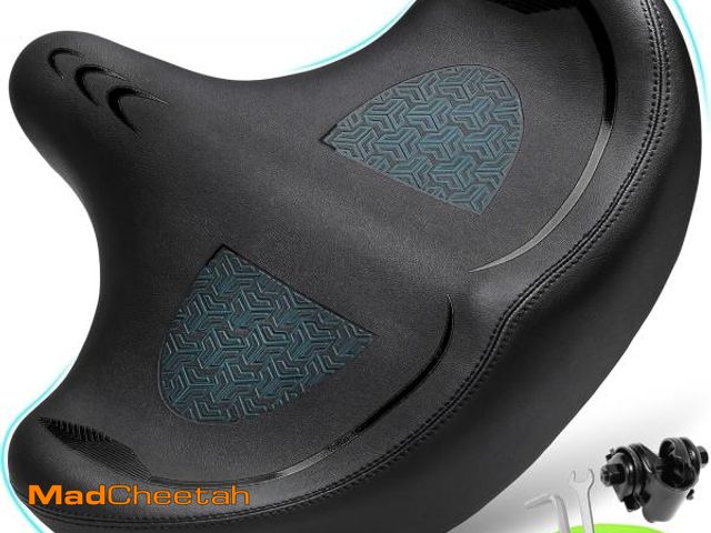 Lot 74-12324719 - CDYWD Oversized Bike Seat for Men &amp; Women Comfort, Extra Wide Bicycle Seat Cushion, Comfortable ...