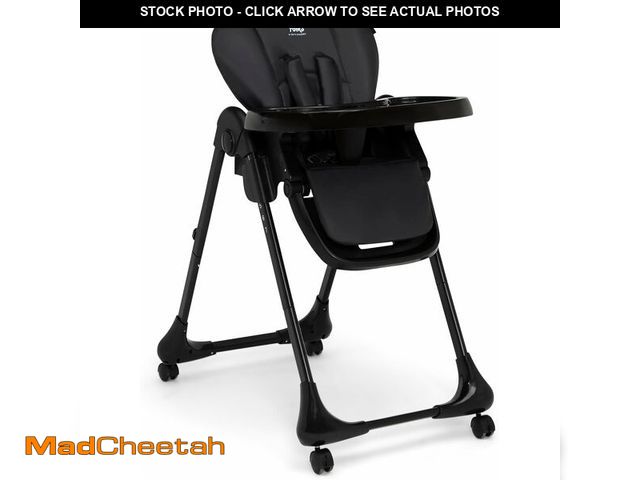 Lot 74-13710040 - Little Folks by Delta Children 2-in-1 SlimFold High Chair for Babies and Toddlers, Black - USED