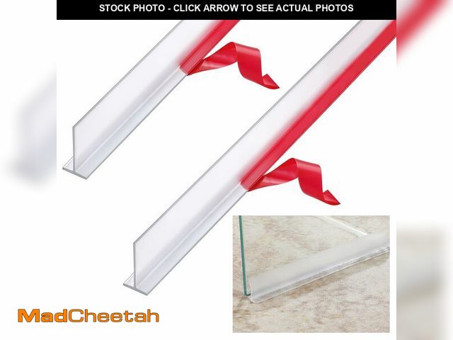 Lot 74-12715452 - Nuanchu 2 Pcs Clear Vinyl T-Type Seal Strip with Pre-Applied Self Adhesive Backing Bathroom Threshol...