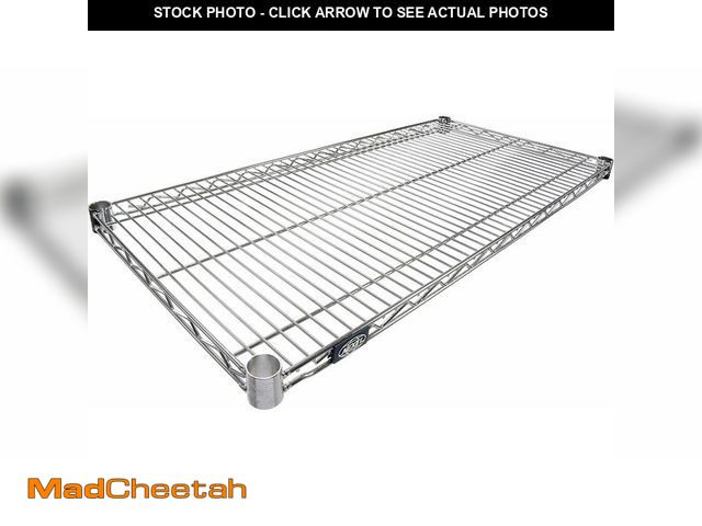 Lot 74-14068287 - Nexel Additional Wire Shelf for Wire Shelving Units, 600-800 lb Capacity, 18"W x 30"L, Chrome Finish...