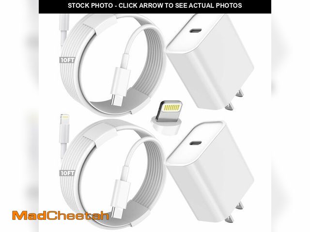 Lot 74-13716052 - iPhone Fast Charger,Extra Long iPhone Charger Fast Charging 10Foot 2Pack i Phone Chargers 10FT USB C...