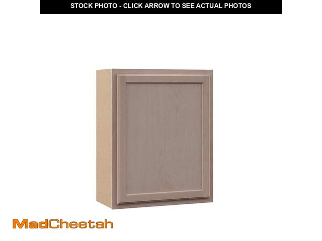 Lot 74-12673175 - Hampton Bay 24 in. W x 12 in. D x 30 in. H Assembled Wall Kitchen Cabinet in Unfinished with Recesse...