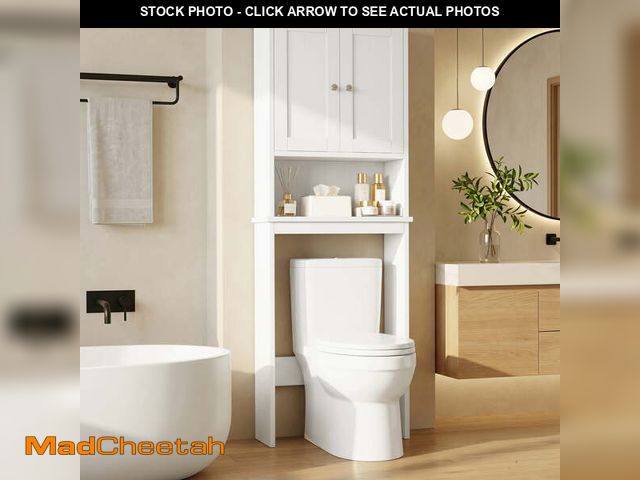 Lot 74-14352592 - Walsunny Over The Toilet Storage Cabinet Bathroom Shelves Organizer Space Saver Freestanding Restroo...