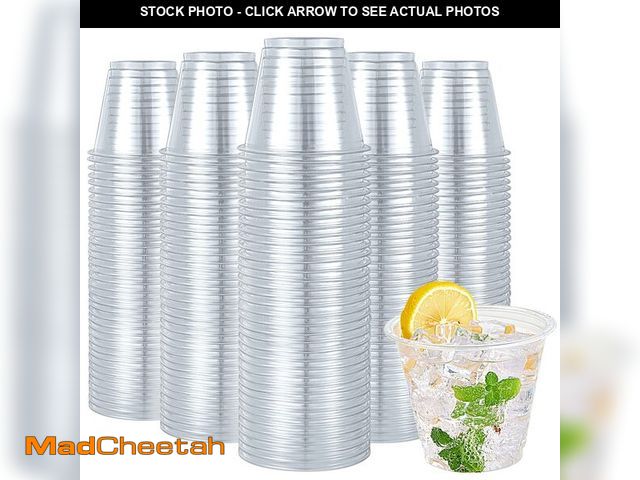 Lot 74-13564392 - Turbo Bee 600 Pack 9 oz Clear Plastic Cups, Disposable Reusable Tumblers Crystal Clear PET Cups for ...