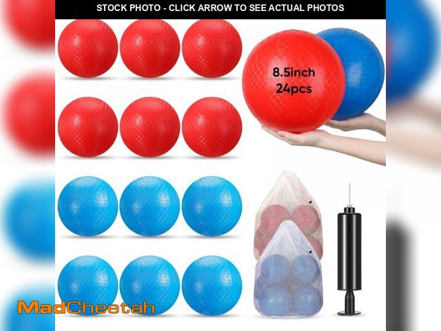 Lot 74-12313367 - Sumind 24 Pcs Dodgeballs 8.5 Inches Playground Balls Kids Kickball Inflatable Rubber Handball Bouncy...