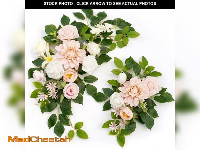 Lot 74-12440954 - Piklado Wedding Decor (Pack of 2) Welcome Sign Flower Backdrop Garland for Ceremony Reception Wall E...