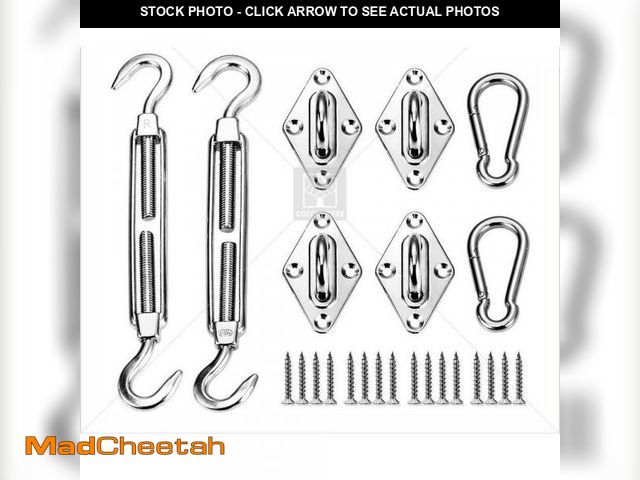 Lot 74-12517690 - COLOURTREE Stainless Steel Square/Rectangle Sun Shade Sail Canopy Hardware Installation Kit - UNUSED