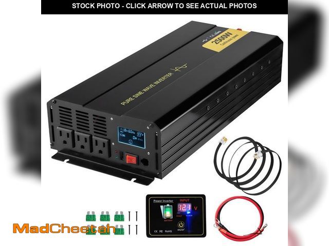 Lot 74-12988540 - SKYSHALO Pure Sine Wave Inverter 2500 Watt Power Inverter DC 12-VOLT to AC 120-VOLT Car Inverter wit...