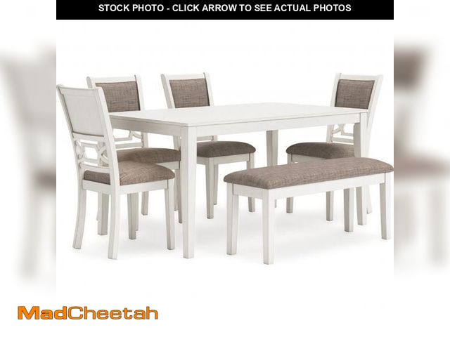Lot 74-12163793 - Erinberg Antique White 6 Piece Dining Set - UNUSED