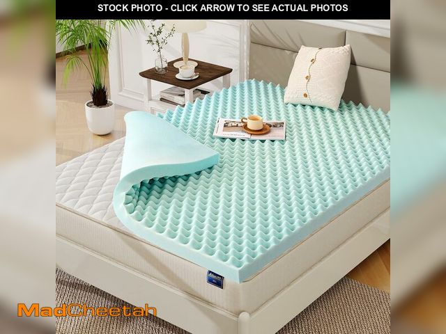 Lot 74-14348468 - 3 Inch Full Size Egg Crate Cooling Gel Memory Foam Mattress Topper, Convoluted Bed Topper for Pressu...