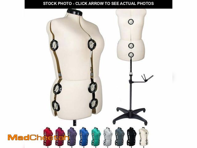 Lot 74-13701073 - GEX 13 Dials Female Fabric Adjustable Mannequin Dress Form for Sewing, Mannequin Body Torso with Sta...