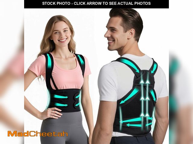 Lot 74-13622232 - Back Brace Posture Corrector for Men &amp; Women, Upgraded Full Back Support with Adjustable Shoulde...